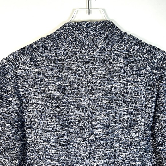 Vince Women's Textured Marled Tweed Draped Jacket L Blue Open Cascade EUC! - Picture 5 of 9